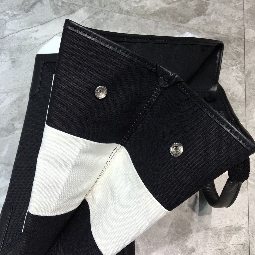 BLN-Ciaga Navy Medium Cabas Tote Bag In Black And White, For Women,  Bags 14.1in/36LO