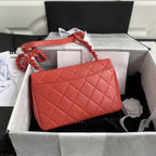 CHL - Flap Bag Red Hardware Grained Red For Women Handbags, Shoulder Bags 9.4in/24LO AS2303