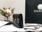 CHL -  Flap Bag Gold Toned Hardware Black For Women 7.4in/19LO
