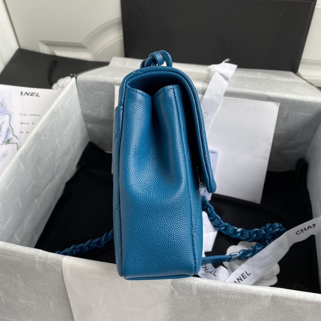 CHL - Flap Bag Red Hardware Grained Blue For Women Handbags, Shoulder Bags 9.4in/24LO AS2303