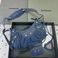 BLN-Ciaga Le Cagole XS Shoulder Bag In Blue Washed, For Women,  Bags 13in/33LO
