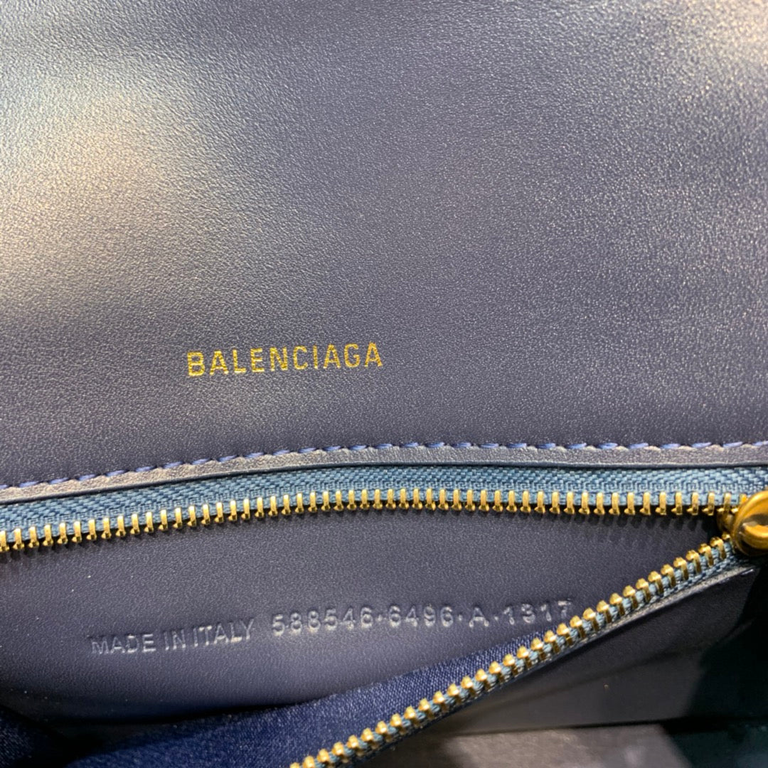 BLN-Ciaga Hourglass Small Handbag In Dark Blue, For Women,  Bags 9in/23LO 5935461LRGM4611