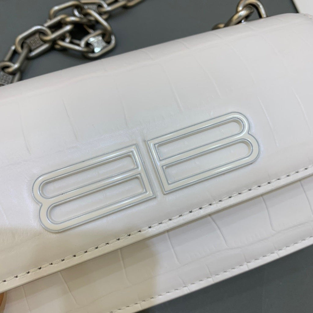 BLN-Ciaga Gossip Small On Chain Shoulder Bag White, For Women,  Bags 7.4in/19LO