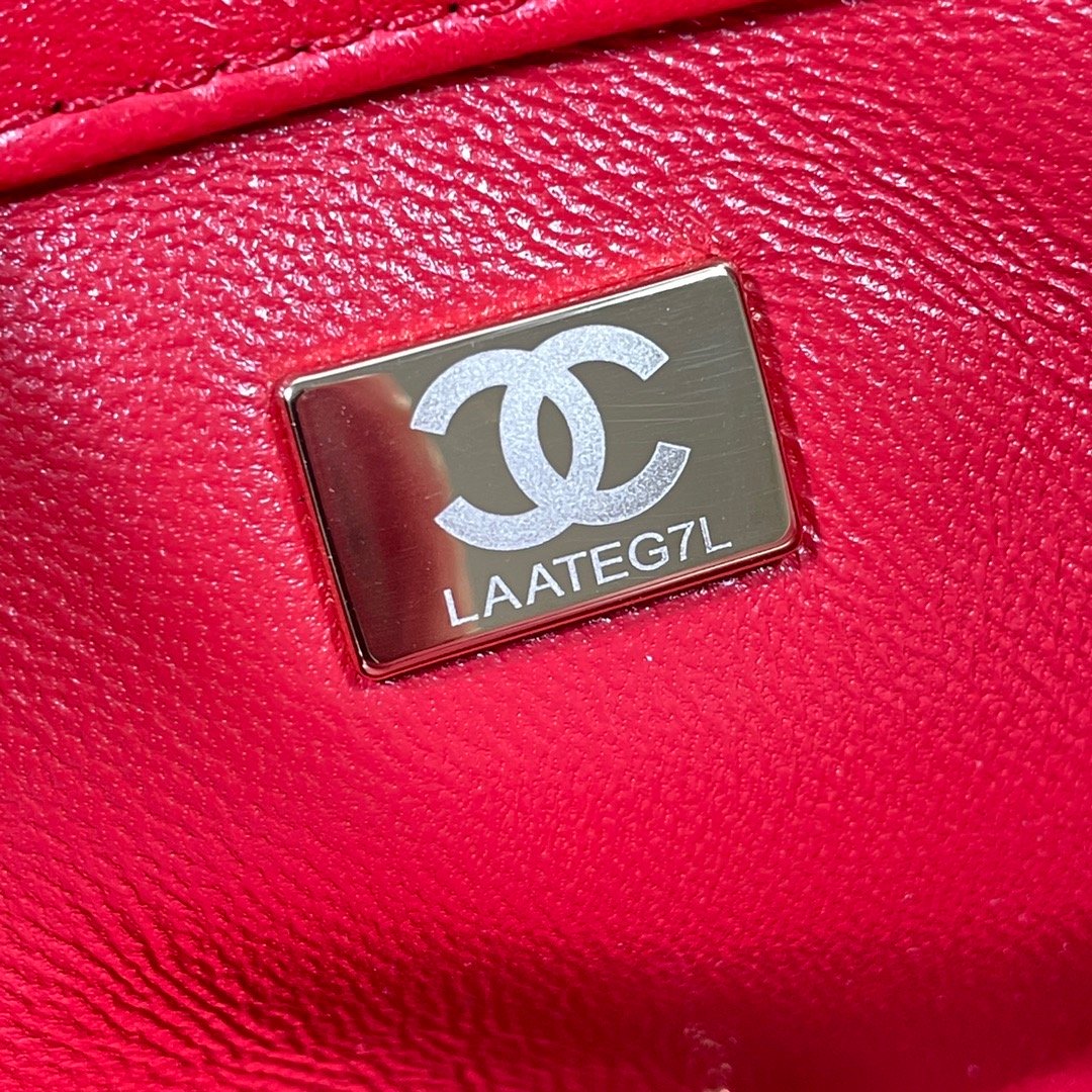 CHL - Large Flap Bag Gold Hardware Red For Women Handbags, Shoulder Bags 9.1in/23LO AS3367