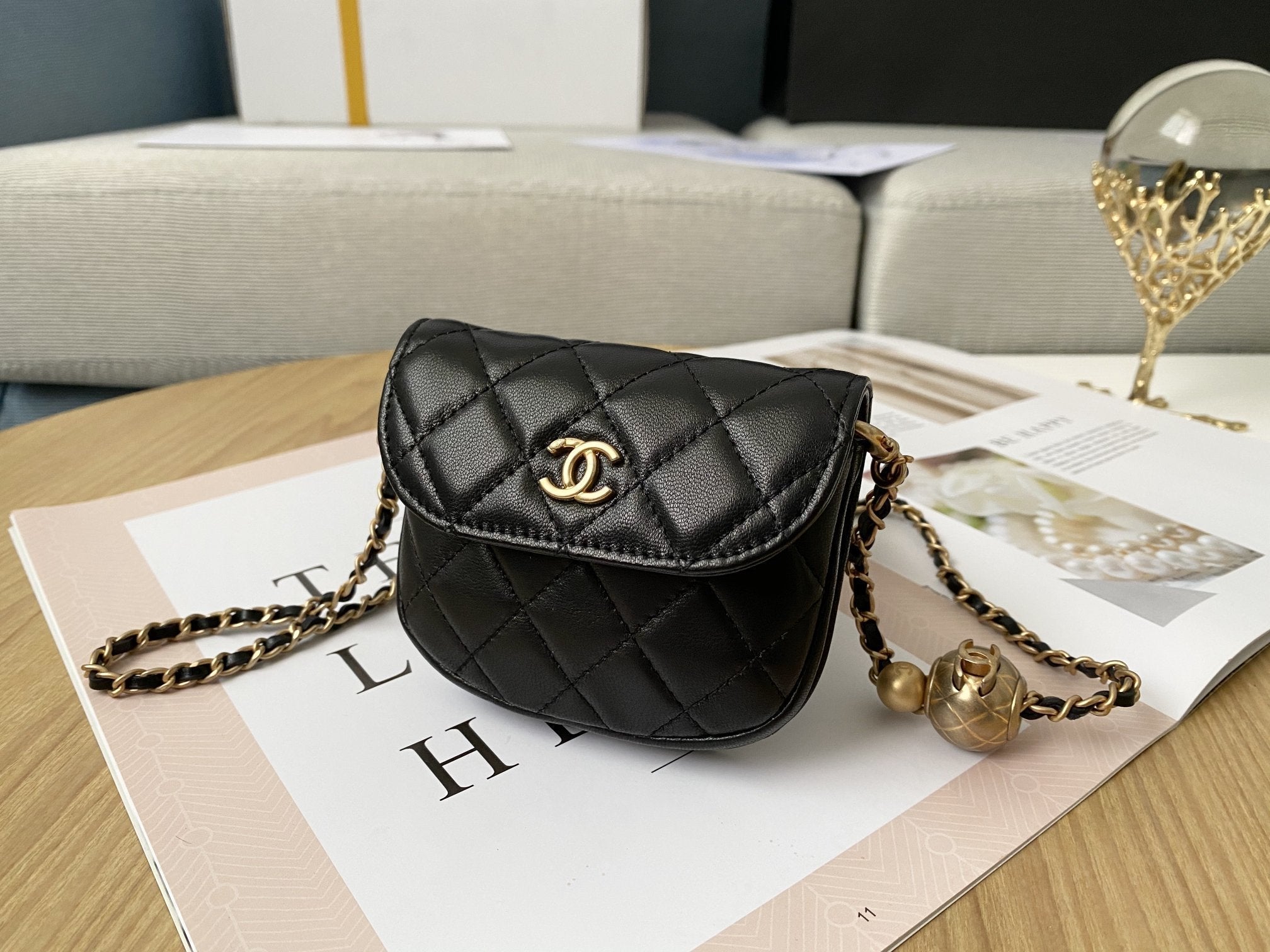 CHL - Mini 1889 Unblocked Metal Ball Black Bag For Women 9LO/3.5in