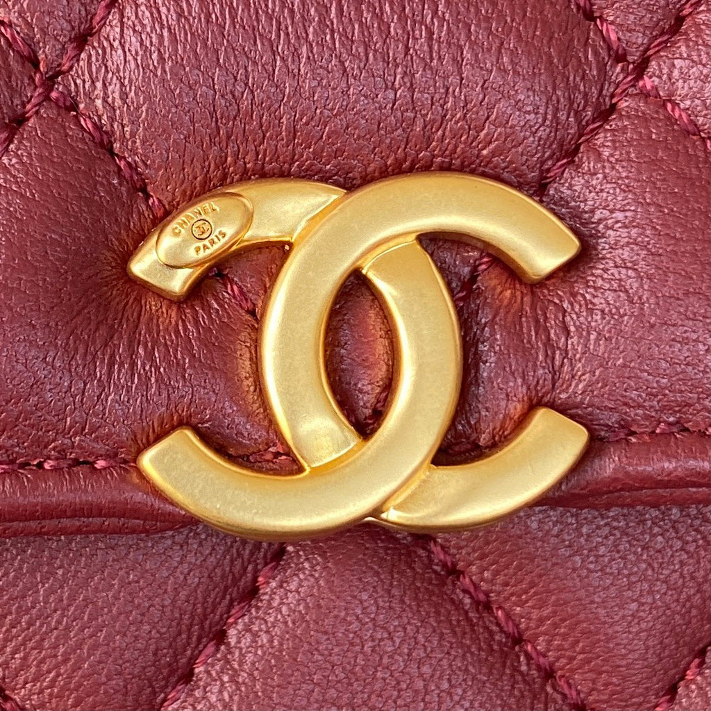 CHL -  Clutch With Chain Gold Hardware Red For Women Handbags, Shoulder Bags 5.7in/14.5LO