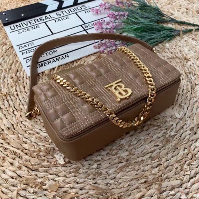 B-Berry - BB  Quilted Medium Lola Bag Monogram Brown For Women, Bags 11in/28LO 80208481