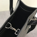 B-Berry - BB  Horseferry Print Cotton Canvas Tote Black/Grey For Women, Women’s Bags, Shoulder And Crossbody Bags 14in/ 35.5LO BUR 80508141