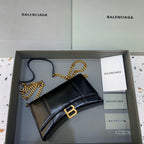 BLN-Ciaga Hourglass Wallet On Chain in Black, For Women,  Bags 9in/23LO