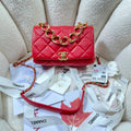 CHL -  Flap Bag Gold Hardware Red For Women Handbags, Shoulder Bags 7.9in/20LO AS3366