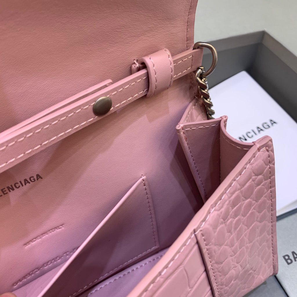 BLN-Ciaga Hourglass Wallet On Chain in Light Pink, For Women,  Bags 9in/23LO