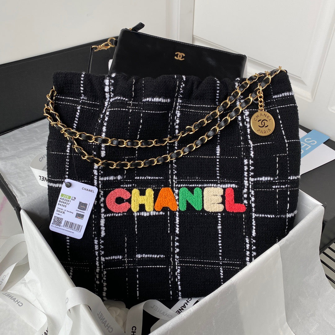 CHL -  22 Handbag Gold Hardware Black For Women Handbags, Shoulder Bags 18.3in/47LO AS3262 B08553 NJ058