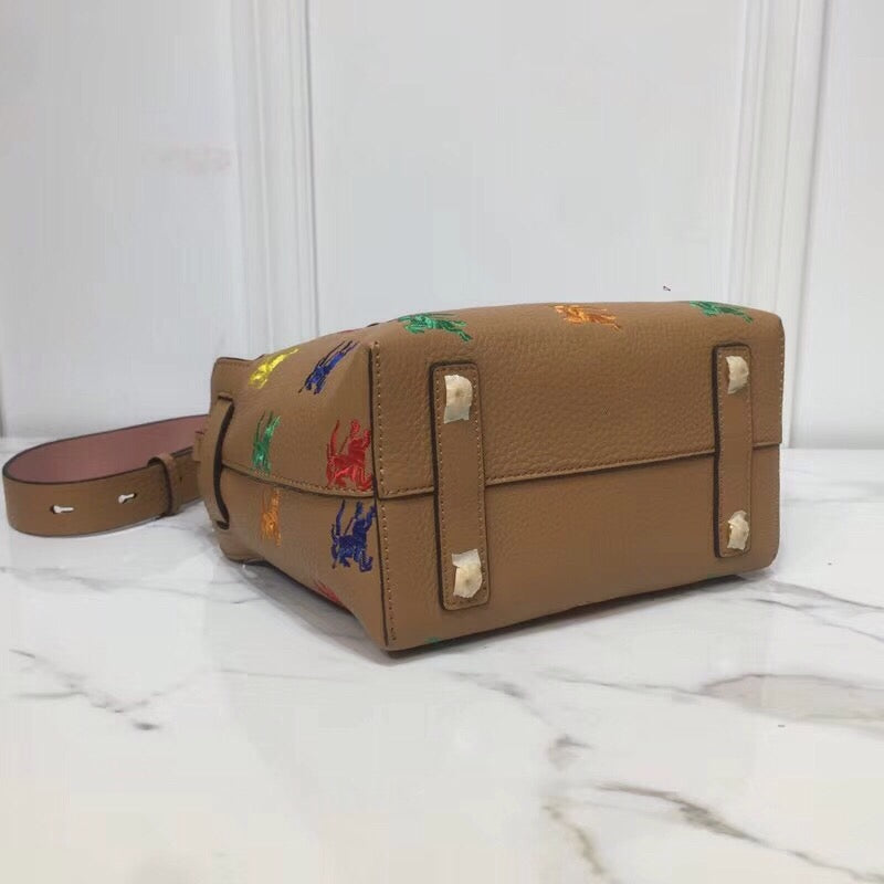 B-Berry - BB  The Small Equestrian Knight Top Handle Belt Bag Brown For Women, Bags 14in/36LO