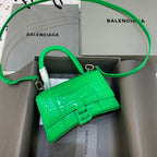 BLN-Ciaga Hourglass XS Handbag In Bright Green, For Women,  Bags 7.4in/19LO 5928331U6AK3809
