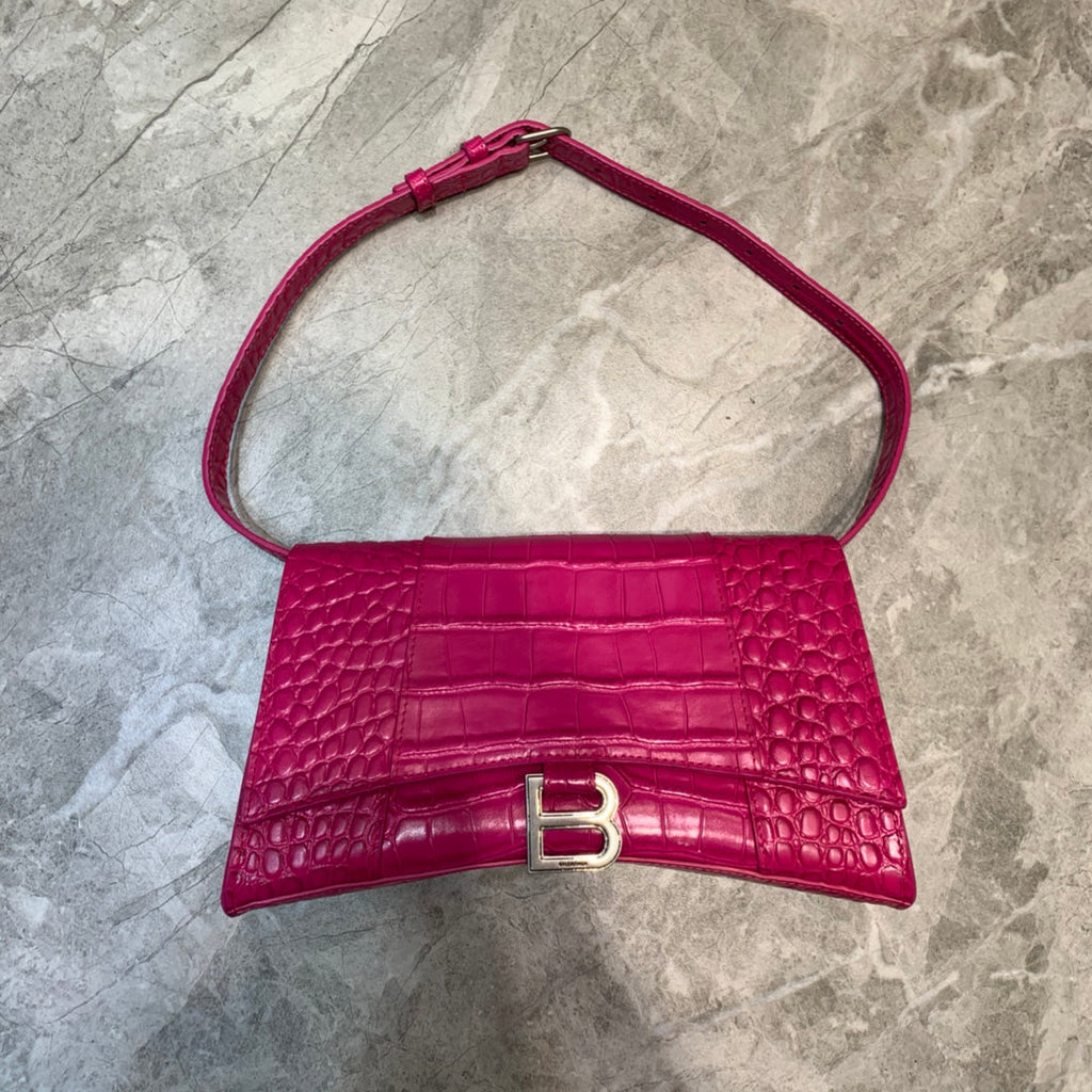 BLN-Ciaga Hourglass Handbag In Dark Pink, For Women,  Bags 9.8in/25LO