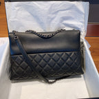 CHL - Flap Bag With Top Handle Black Bag For Women 32LO/12.5in