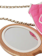 CHNL -  23C Pink Quilted Tennis Racquet Mirror Collectors Piece *
