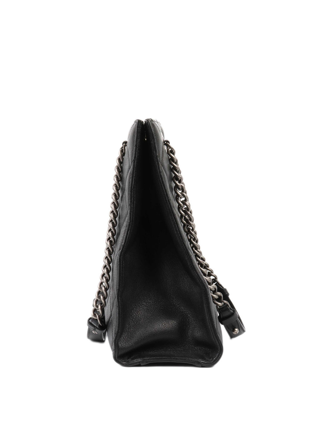 CHNL -  Black Caviar Quilted Leather Shopping Tote.