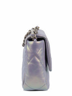 CHNL -  22P Iridescent Light Purple Calfskin Quilted Small 19 Bag.