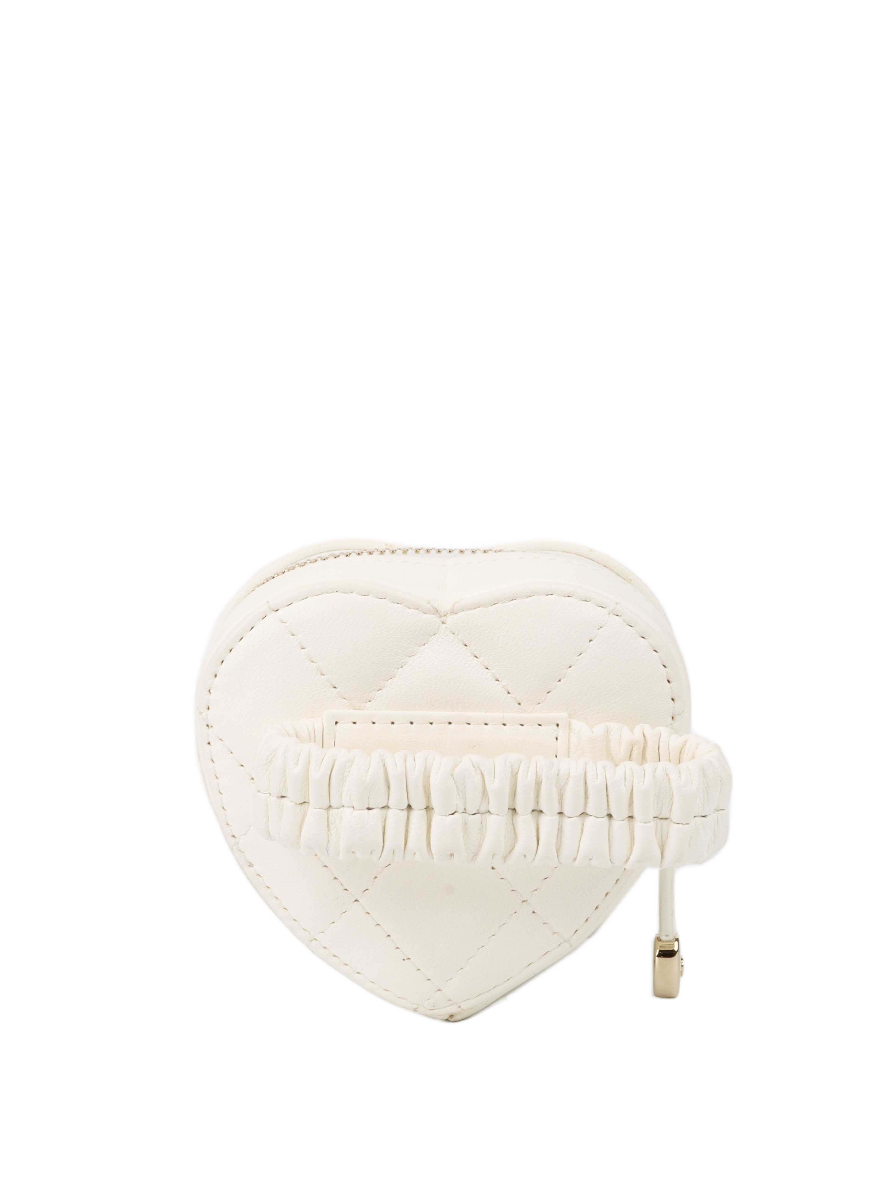 CHNL -  White Heart Coin Purse.