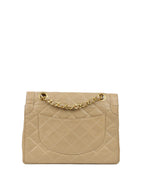 CHNL -   Two Toned Beige Flap Bag.