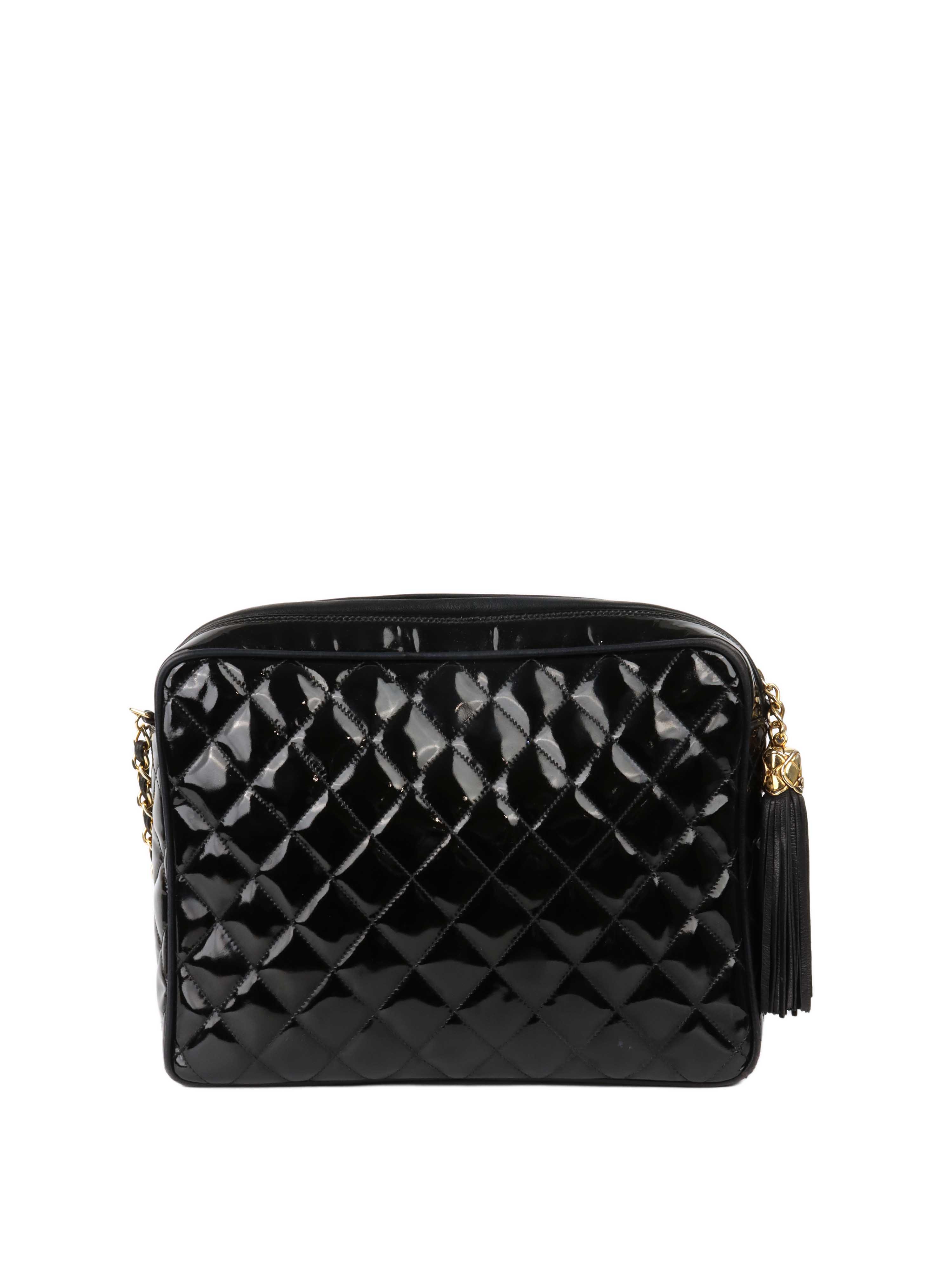 CHNL -  Black Patent Shoulder Bag.