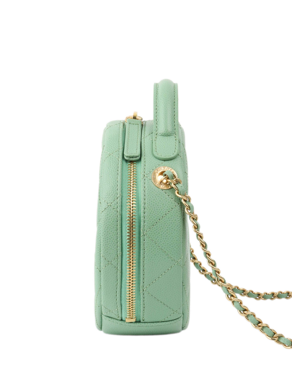 CHNL -  Green Round Vanity Bag.