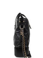 CHNL -  Black Gabrielle Top Handle Top Gold And Silver