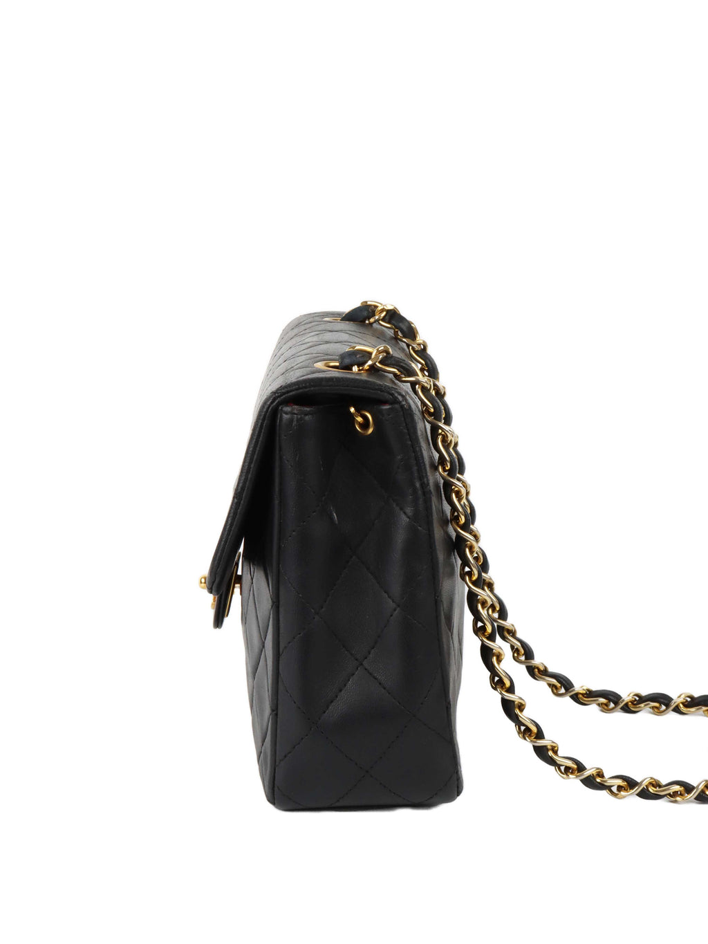 CHNL -  Black  Flap Bag GHW.