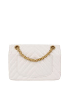 CHNL -  Small White Chevron 2.55 Bag.