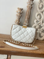 CHL - Small Hobo Bag Gold Hardware White For Women Handbags, Shoulder Bags 7.5in/19LO