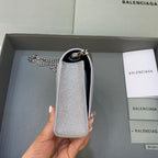 BLN-Ciaga Hourglass Wallet On Chain in Grey, For Women,  Bags 7.6in/19LO 6560502102G1501