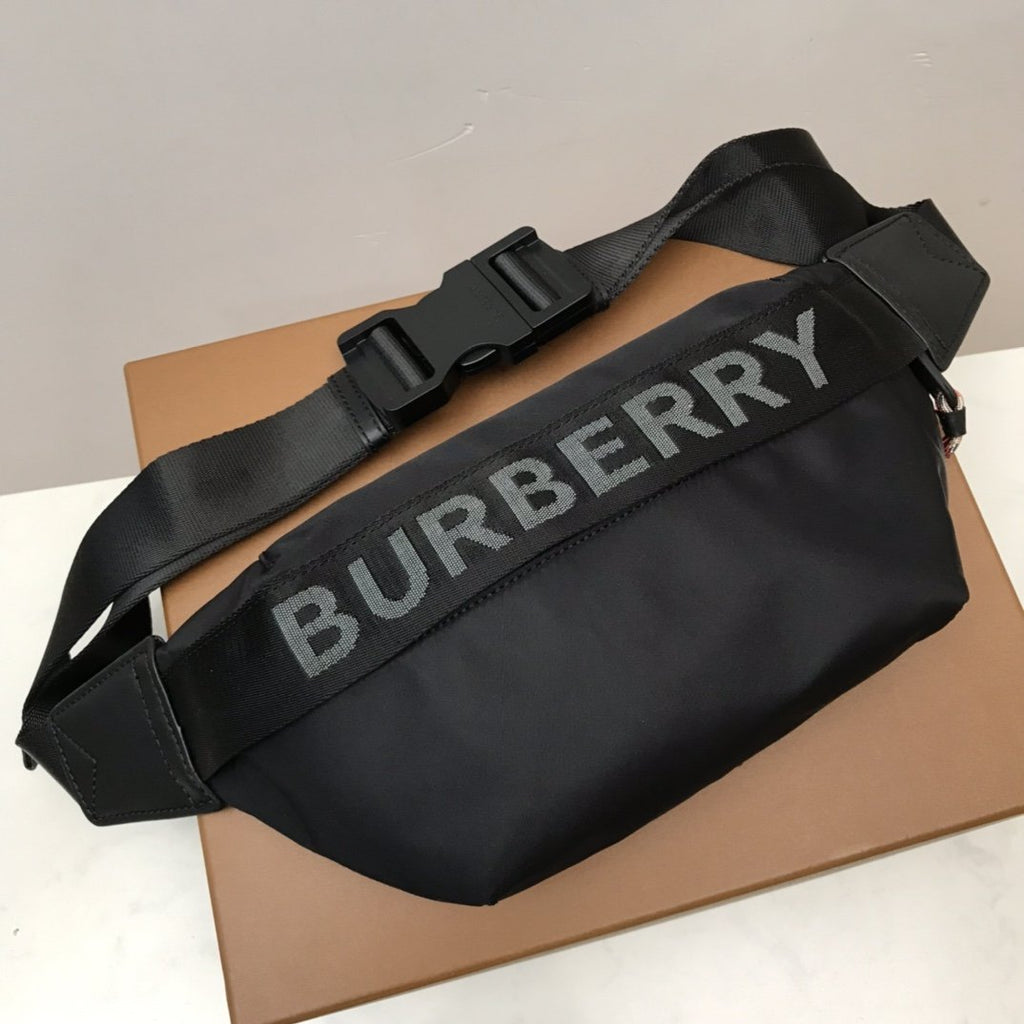 B-Berry - BB  Logo Detail Econyl Sonny Bum Bag Black For Men, Bags 12.2in/31LO