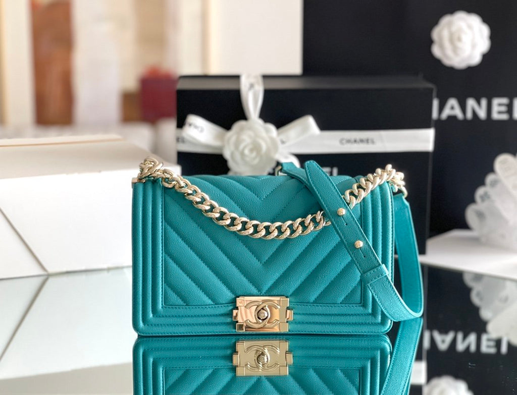 CHL - Medium Boy Handbag Blue For Women 9.8in/25LO A67086