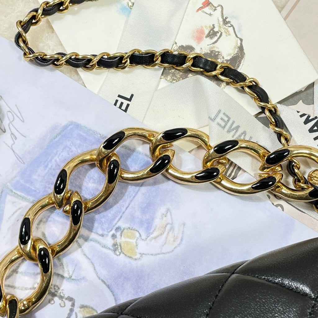 CHL - Large Flap Bag Gold Hardware Black For Women Handbags, Shoulder Bags 9.1in/23LO AS3367