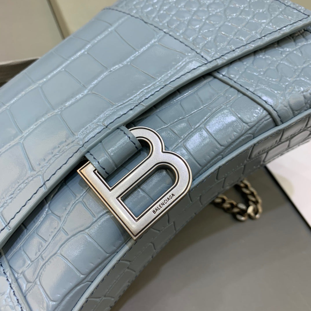 BLN-Ciaga Hourglass Wallet On Chain in Blue, For Women,  Bags 9in/23LO