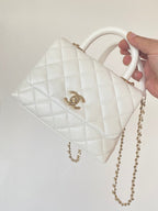 CHL - Mini Flap Bag Top Handle White For Women 7.5in/19LO