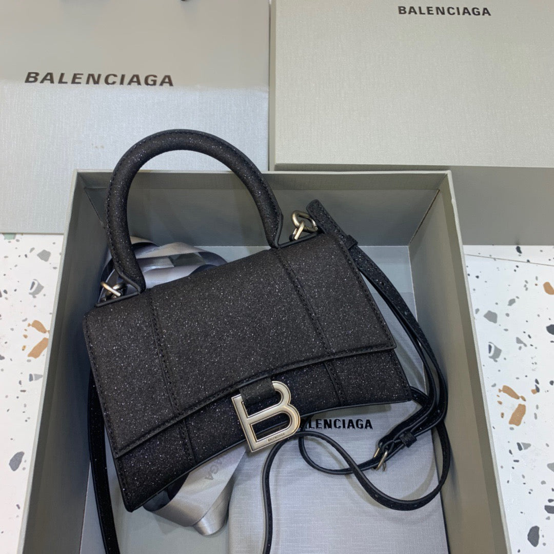 BLN-Ciaga Hourglass XS Handbag In Black, For Women,  Bags 7.4in/19LO 5928332102G1000