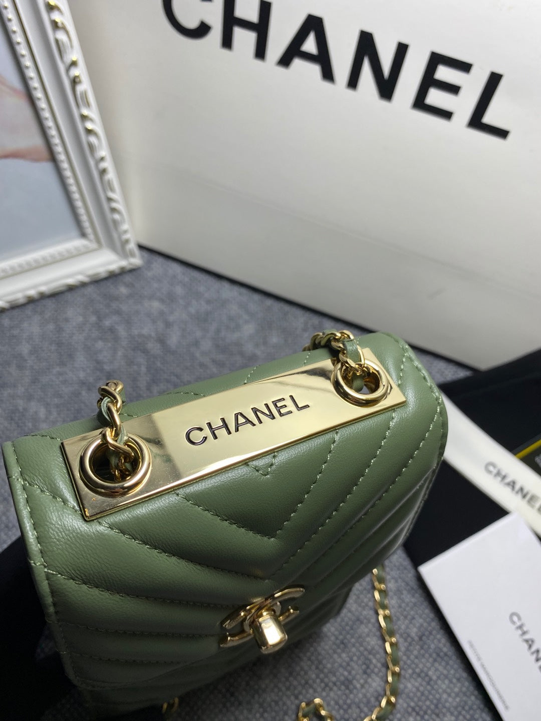 CHL -  Chevron Trendy CHL -  Phone Olive Bag For Women 18LO/7in