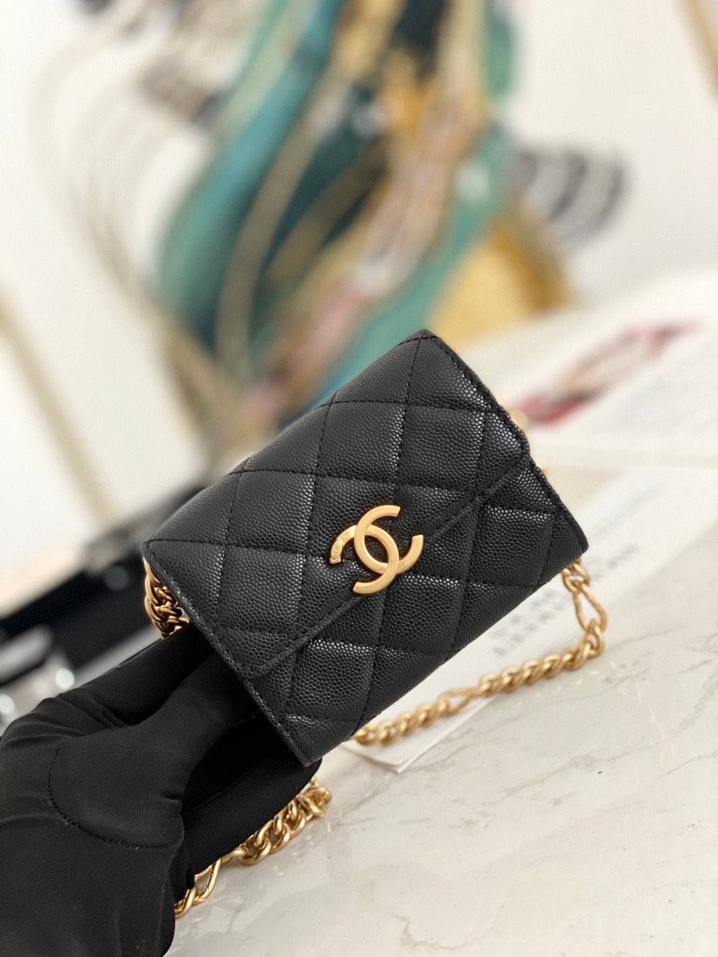 CHL - Mini Flap Bag Gold Toned Hardware Black For Women 4.7in/12LO
