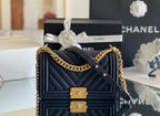 CHL - Medium Boy Handbag Dark Blue For Women 9.8in/25LO A67086