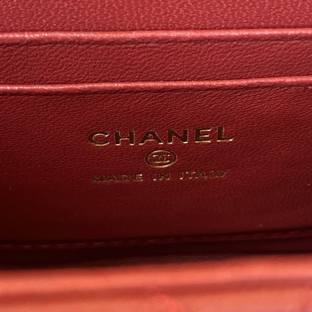 CHL -  Clutch With Chain Gold Hardware Red For Women Handbags, Shoulder Bags 5.7in/14.5LO