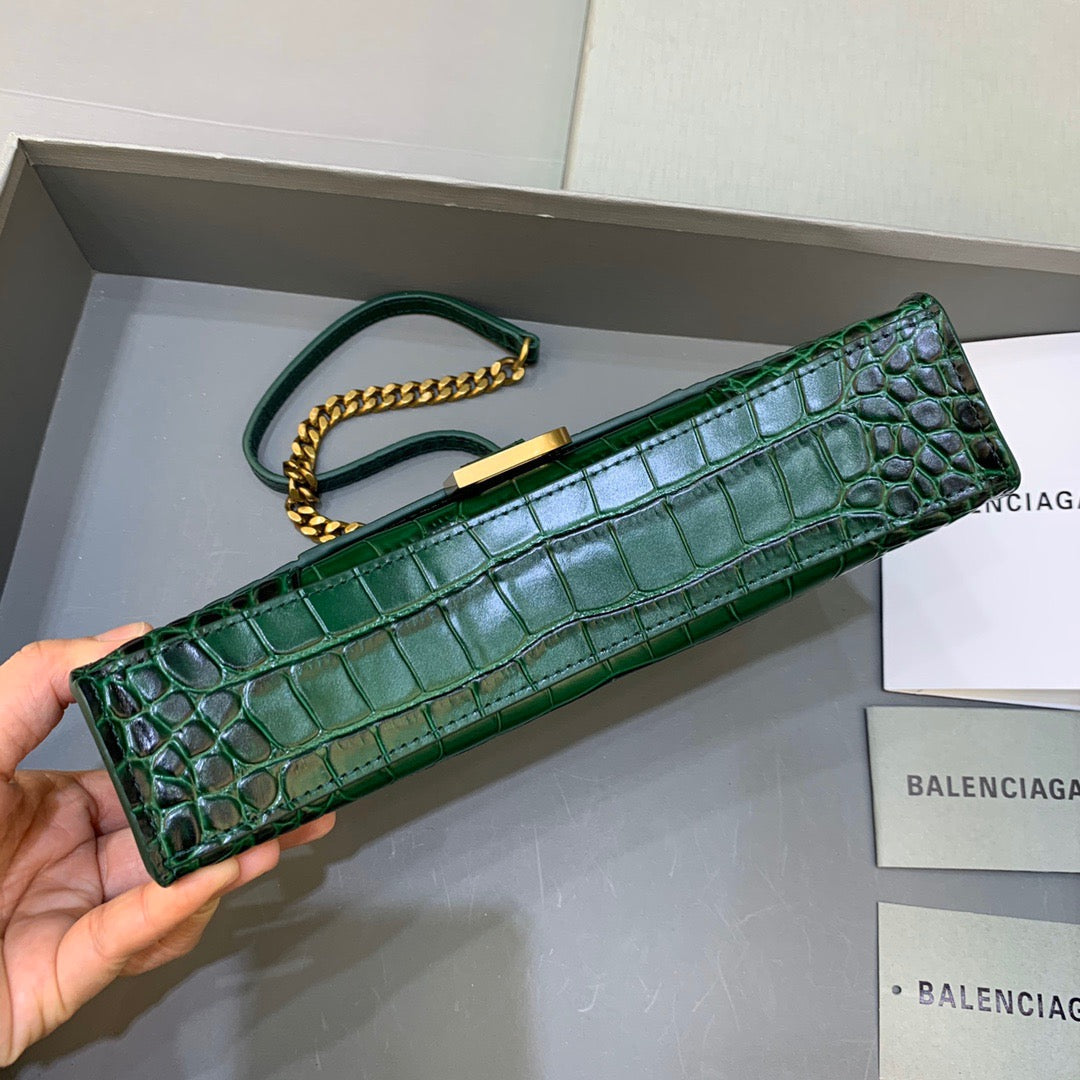 BLN-Ciaga Hourglass Wallet On Chain in Dark Green, For Women,  Bags 9in/23LO