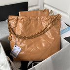 CHL -  22 Handbag Gold Hardware Shiny Camel For Women Handbags, Shoulder Bags 16.5in/38LO AS3261 B08037 NB356