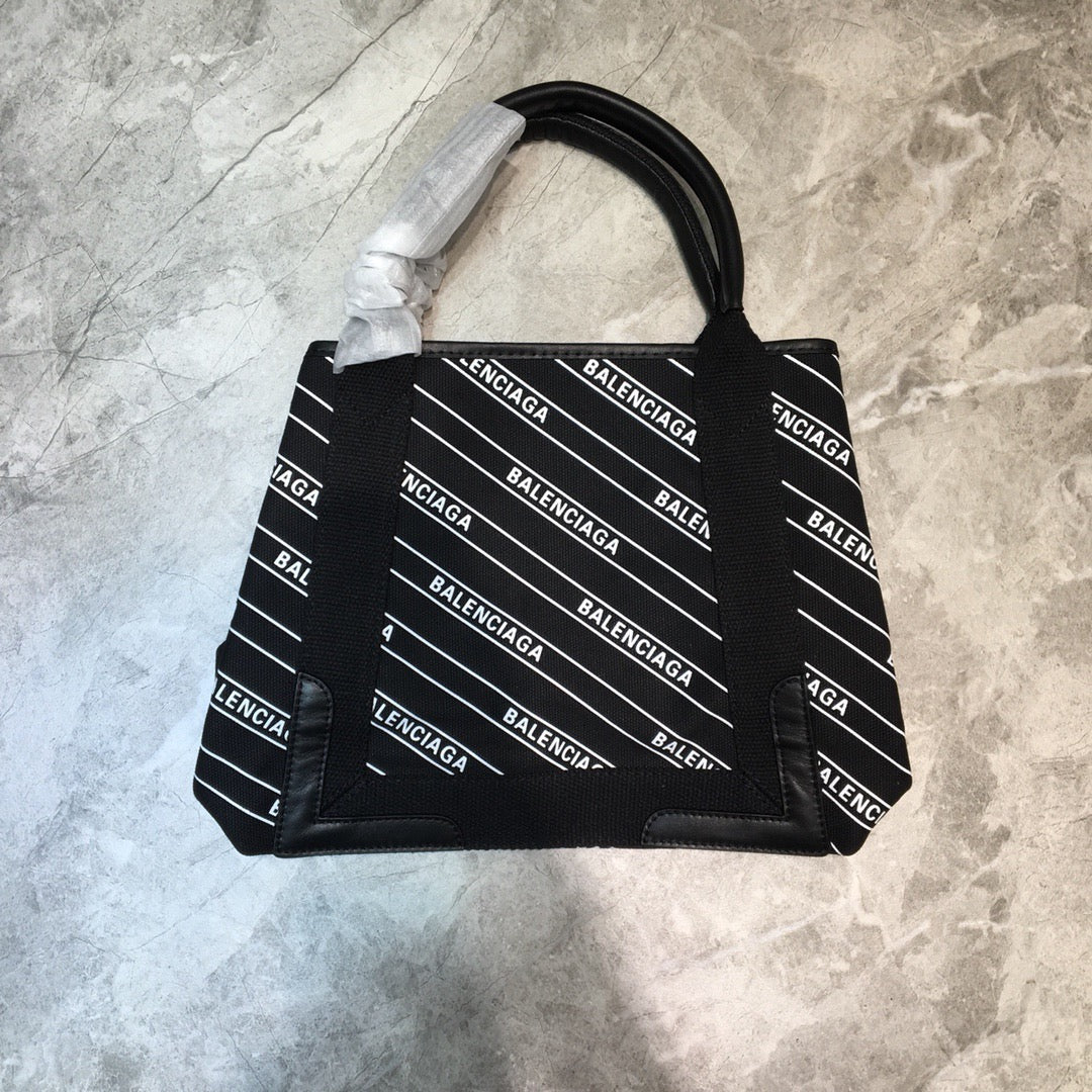 BLN-Ciaga Navy Small Cabas Tote Bag In Black, For Women,  Bags 18.5in/47LO