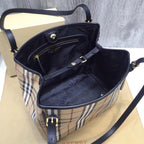 B-Berry - BB  The Small Canter Horseferry Check Tote Black For Women, Women’s Bags 11.6in/29.5LO
