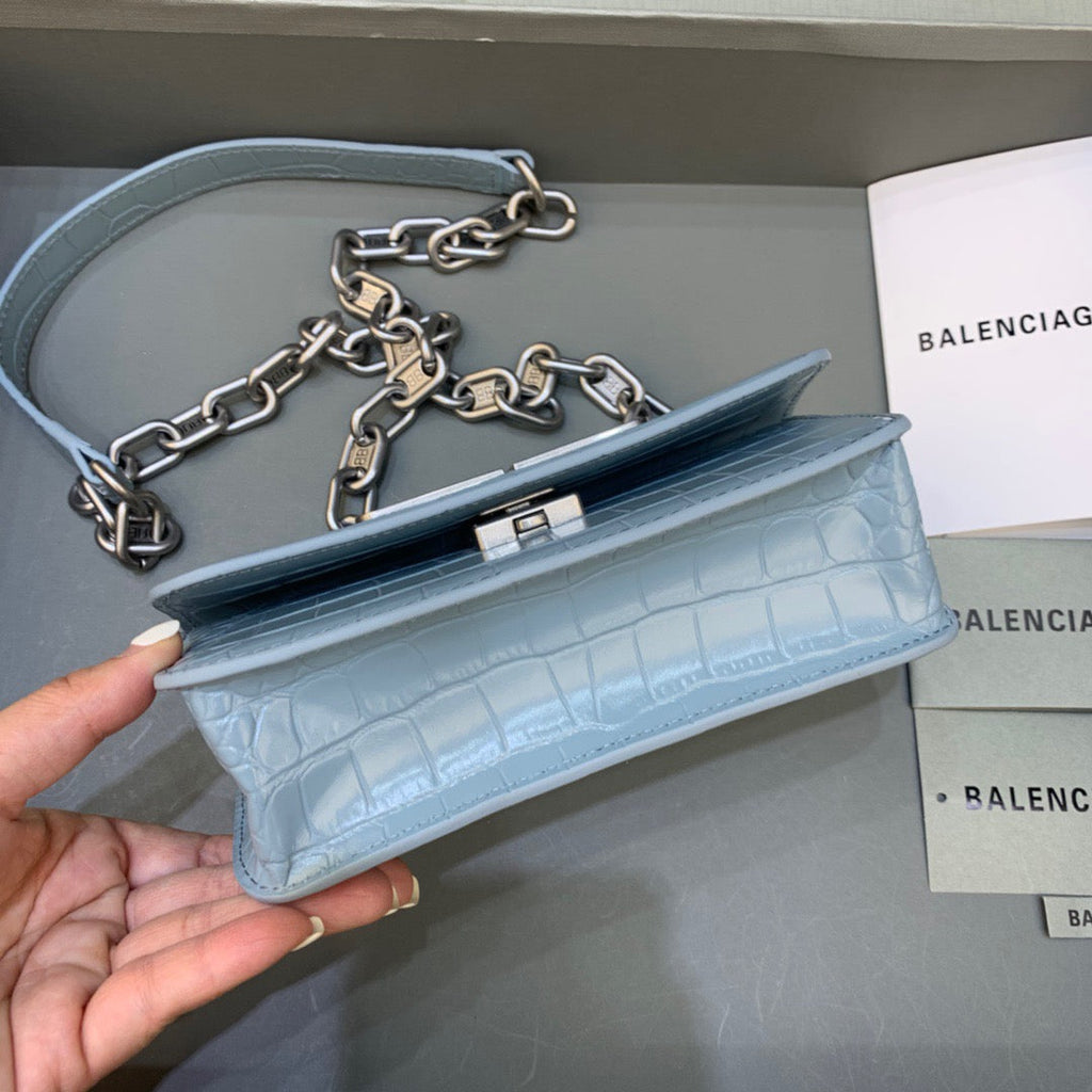 BLN-Ciaga Gossip Small On Chain Shoulder Bag Blue, For Women,  Bags 7.4in/19LO