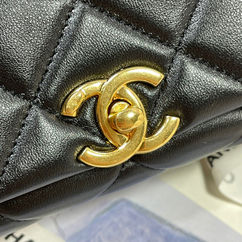 CHL - Large Flap Bag Gold Hardware Black For Women Handbags, Shoulder Bags 9.1in/23LO AS3367