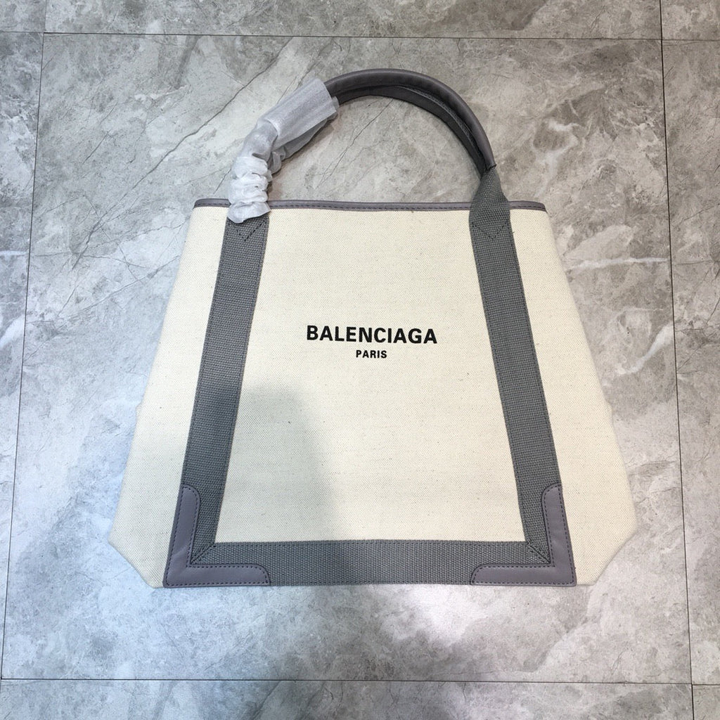 BLN-Ciaga Navy Medium Cabas Tote Bag In Gray, For Women,  Bags 14.1in/36LO
