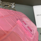 BLN-Ciaga Croc Embossed Patent B Bag With Chain In Pink, For Women,  Bags 7.9in/20LO